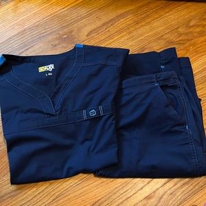 Navy wonder flex scrub uniform set